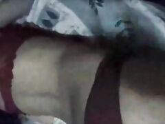 Mallu bhabhi lying in bed with panty pulled down ass cheeks exposed and partner caressing her nicely before licking her butthole during oral sex foreplay in this MMS.